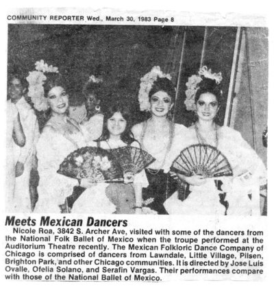 Nicole visited with Ballet Folklorico de Mexico dancers